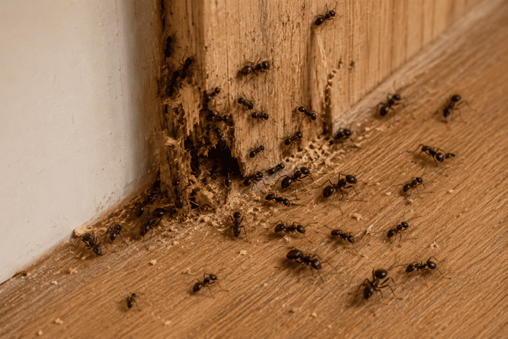 carpenter ants damaging wood Kansas City
