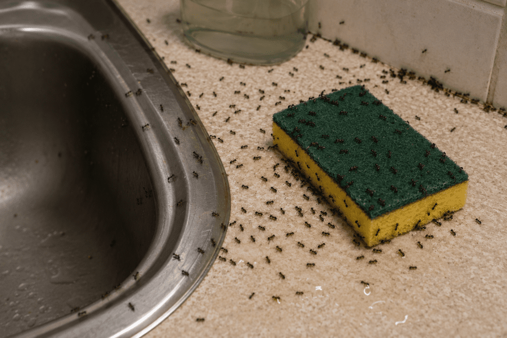 little black ants infestation Kansas City kitchen